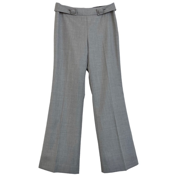 TORY BURCH Corinna Heather Gray Straight Leg Wool Blend Career Dress Pants - Picture 3 of 13